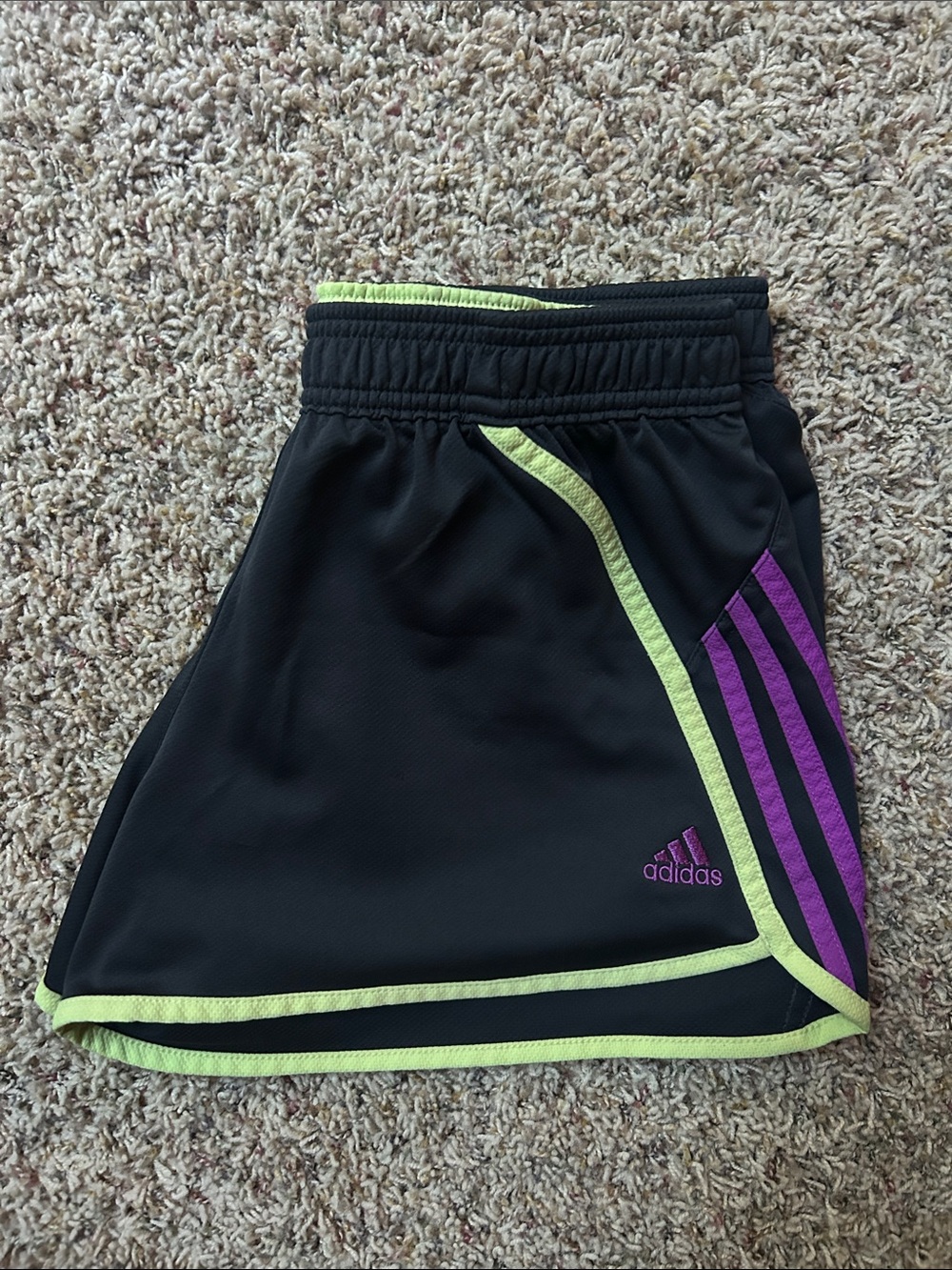 adidas Black Skort with Lime Trim and Purple Stripes